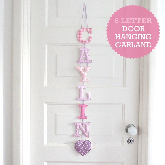Customized Handmade Fabric Door Hanging Garland - 6Letter Name Il_570xn
