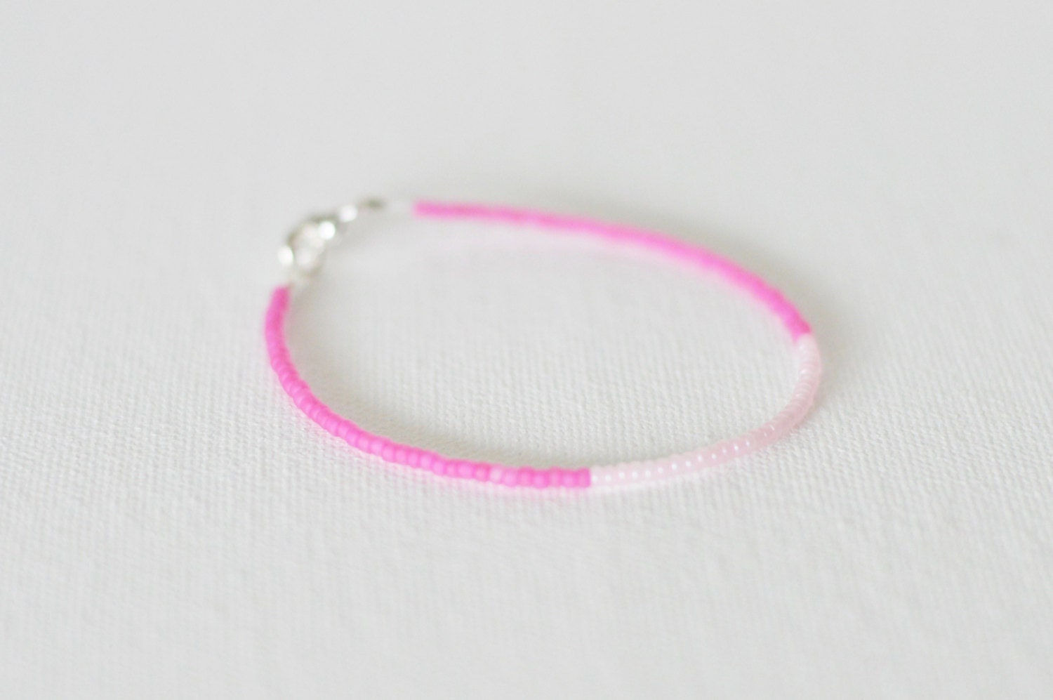 Hot pink bracelet seed bead bracelet friendship
