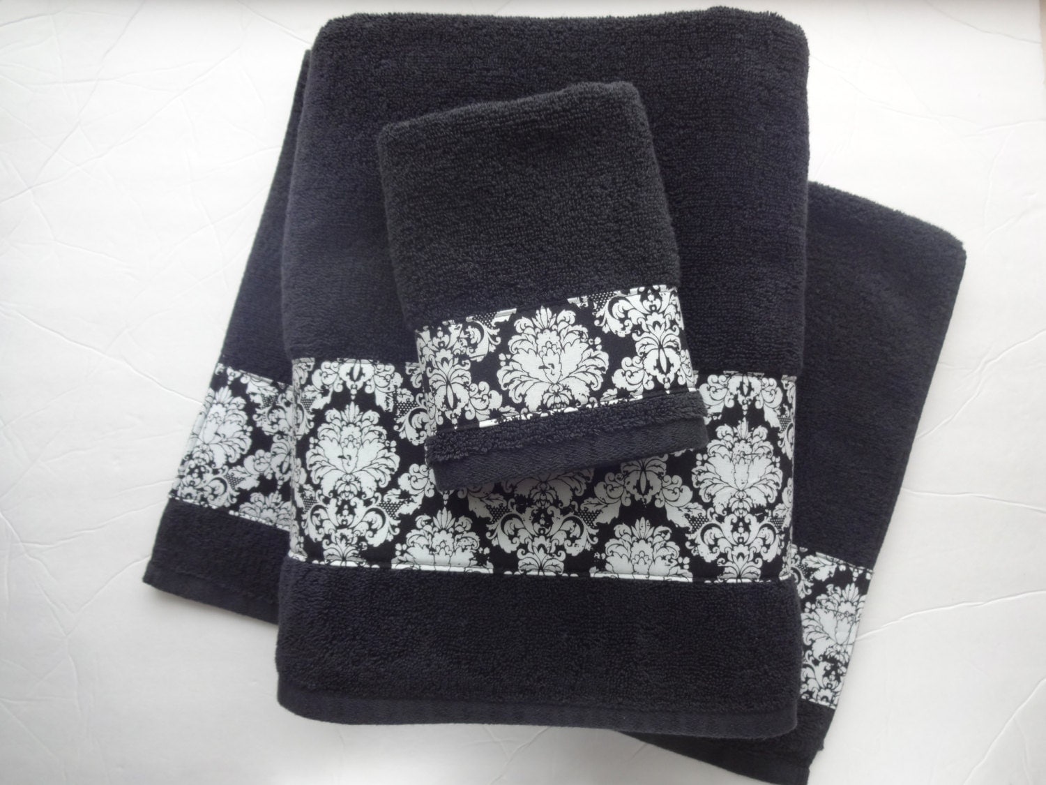 Black Damask Bath towels black damask black towels hand