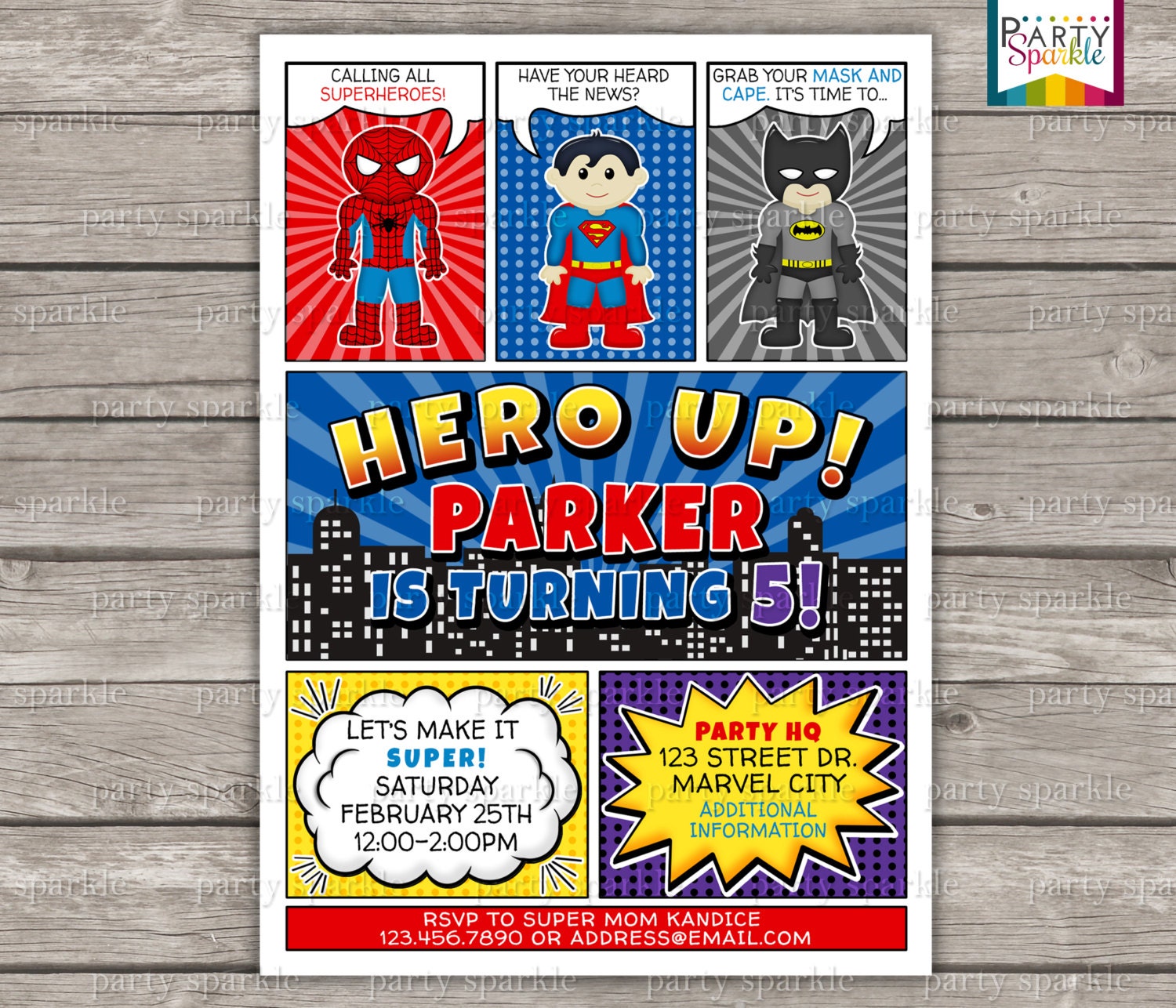 Personalized Superhero Invitations 8