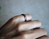 Purple Heart natural violet color wooden minimalist pinky or knuckle ring -made to order-