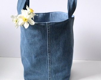 Popular items for upcycled denim tote on Etsy