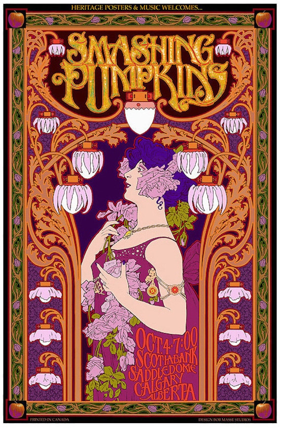 Smashing Pumpkins art nouveau concert poster