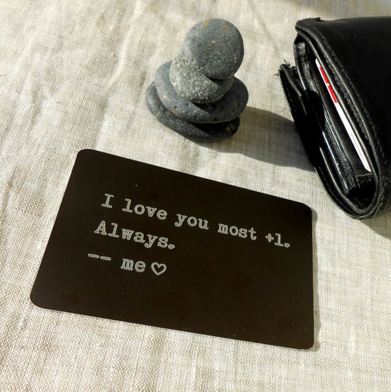 Personalized Wallet Card Metal wallet insert by CorkCountryCottage