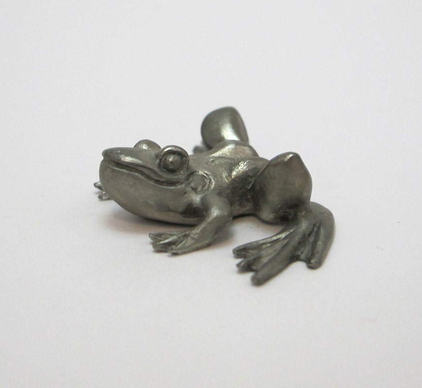 pewter frog figurine