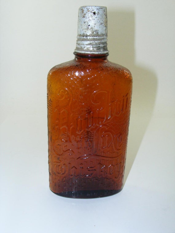 Bourbon DeLuxe Whiskey Vintage Rare Embossed Bottle by Covenants