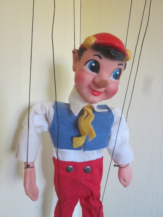 Vintage Hazelle Pinocchio Marionette with Airplane by spenserata