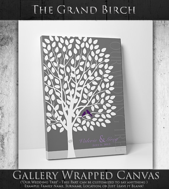 Wedding Gift - Wedding Guest Book Alternative - Guest Book Tree 55-150 Signatures - Canvas or Print 16x20 Inches - FREE SHIPPING by WeddingTreePrints