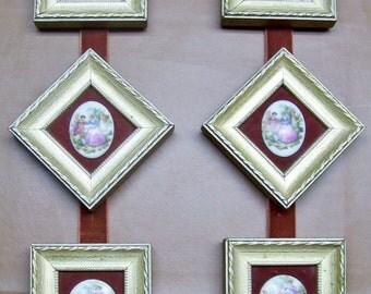 1930's Sungott Art Studios Limoge Wall Hanging #524 Set of Two
