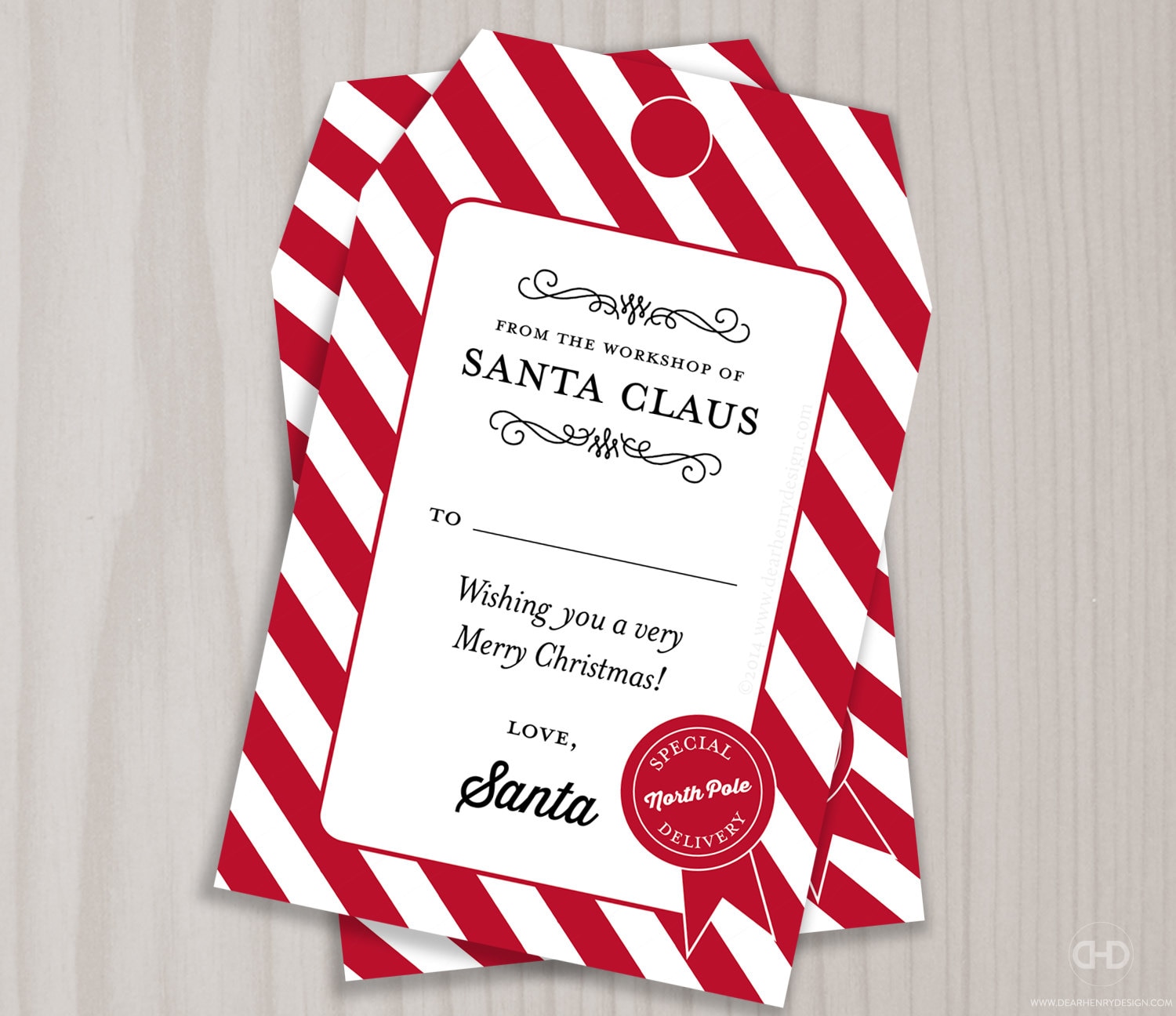Gift Tags from Santa Claus North Pole Gift Tag Santa's