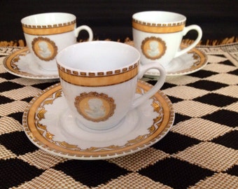 Demi Tasse Cups French Imperial Inspired