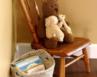 Handmade Crochet Basket - 30 Colors - Nursery/Baby/Home/Decor/Storage/Knit/Yarn/Brown/Oatmeal/Toys/Books/Blankets