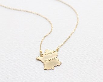 Long France Country Necklace, France Necklace