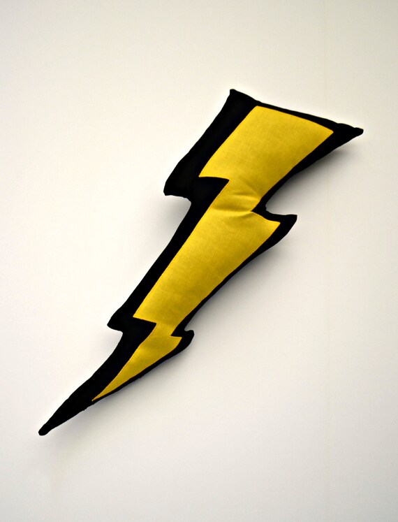 Items similar to Lightning Bolt Pillow, Superhero Pillow, Novelty