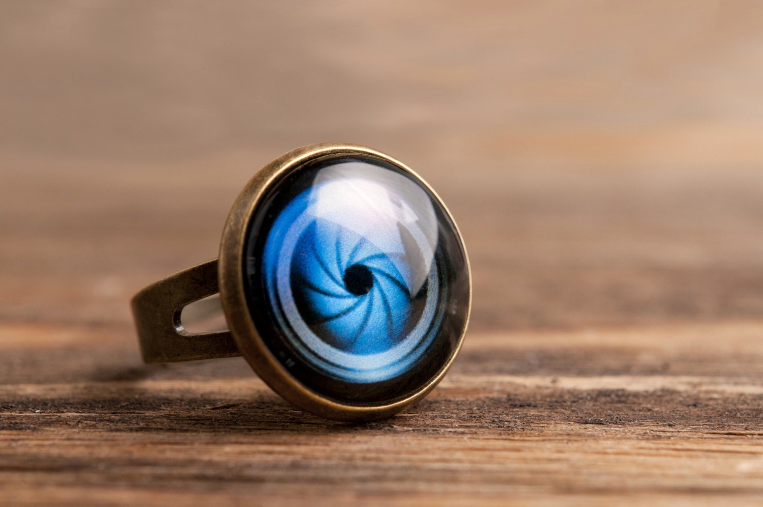 Camera lens ring adjustable ring statement ring brass by SomeMagic