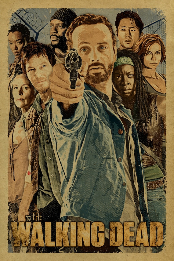 The Walking Dead cast poster with Rick Daryl by UncleGertrudes