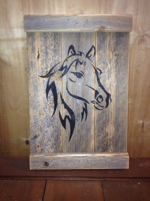 Items similar to Horse head wooden wall hanging made of reclaimed cedar
