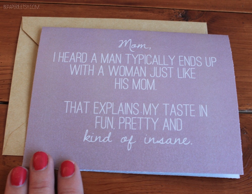 Funny Mom from Son Card Mom Birthday Card Mother's Day