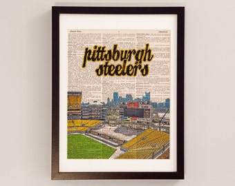 Pittsburgh Steelers Dictionary Art Print - Heinz Field - Print on Vintage Dictionary Paper - Football Art - Gift For Him
