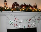 Happy Holidays banner, Happy Holidays sign, Christmas garland, Photoprop Christmas Decoration-Banner for any occasion Il_170x135