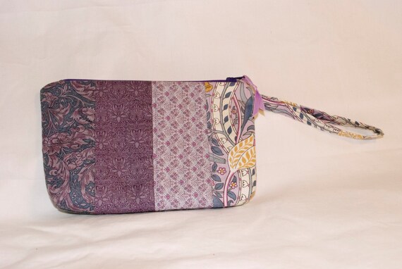 Handmade Wristlet Bag, a Lovely Purples Wristlet Pouch with 7 ...