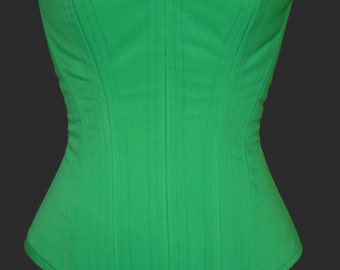 Green Overbust Steel Boned Corset