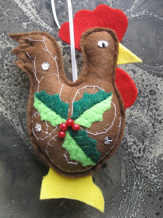 felt chicken christmas ornament bird tree ornament hen felt chicken christmas ornament bird tree ornament hen