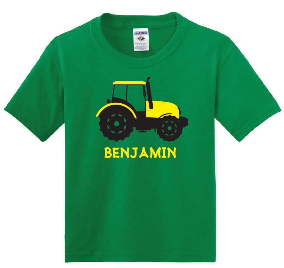 Personalized Tractor T shirt boy tractor tee with name