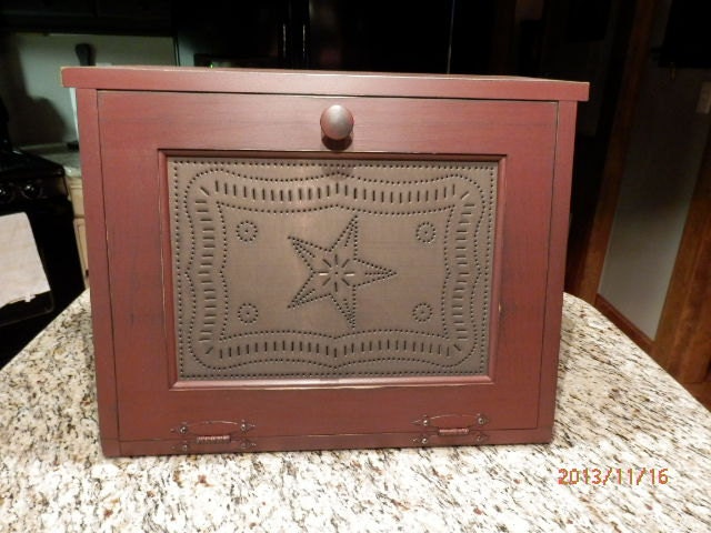 Large Punched tin Bread Box