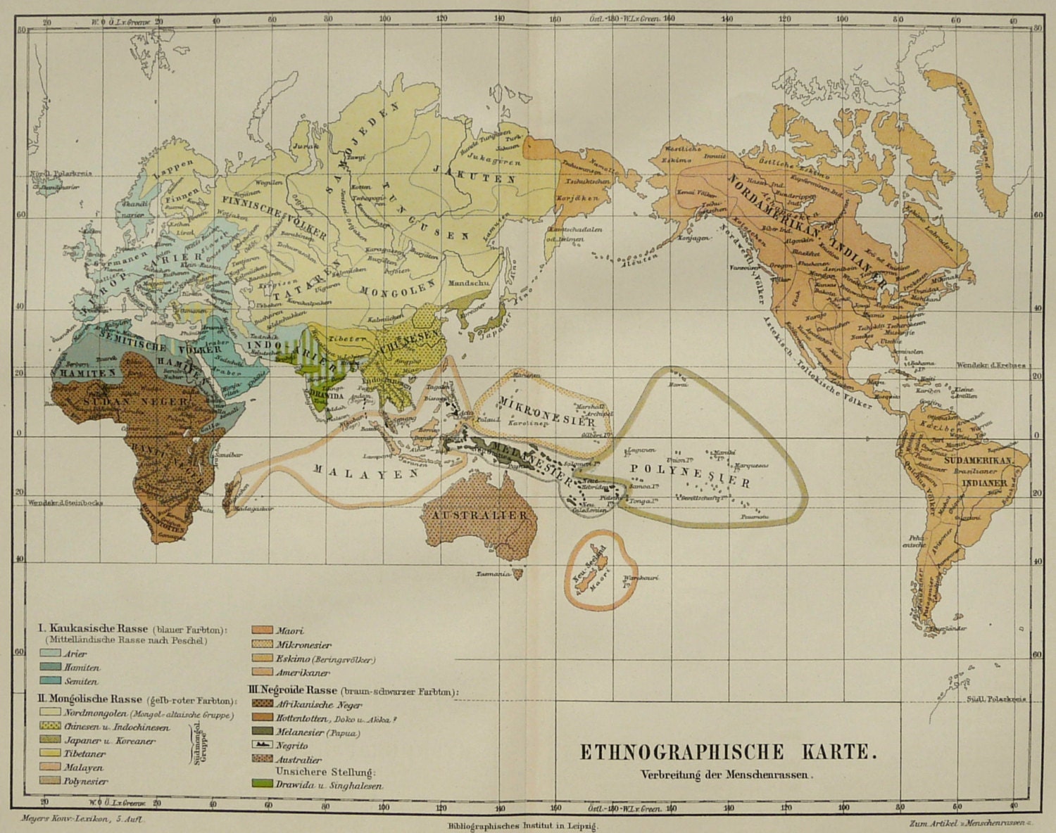 1897 Antique ETHNOGRAPHIC WORLD MAP Etnography 117 Years Old   Il Fullxfull.562784230 7w5q 