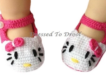 Crochet Hello Kitty Baby Shoes - Photo Props