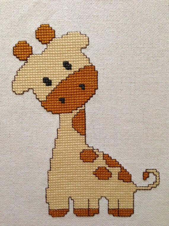 Items similar to Giraffe Completed Cross stitch, unframed on Etsy