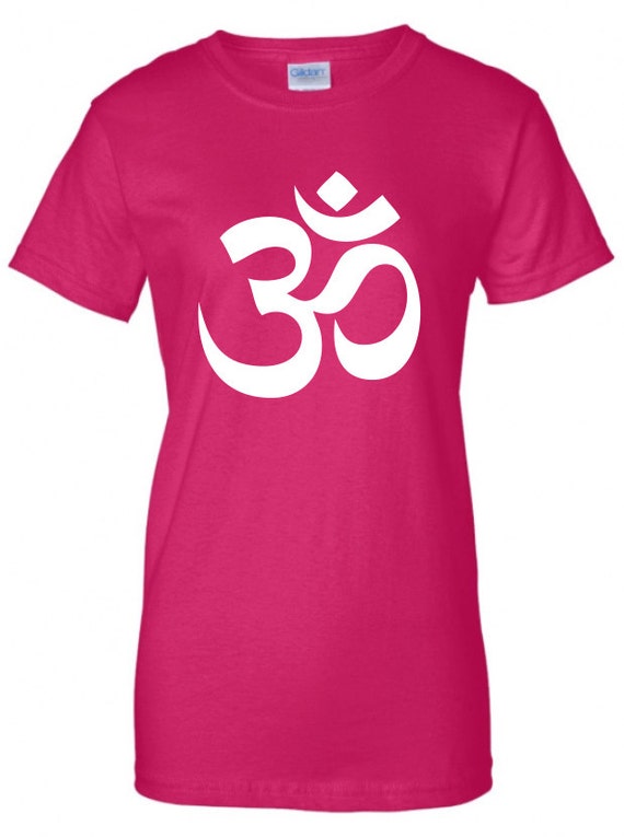 Namaste Om Yoga white on pink red green chakra flower of life