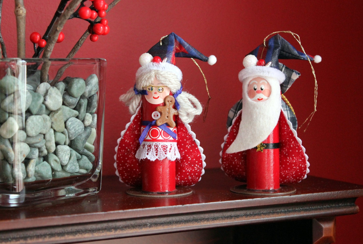 santa claus and mrs claus ornaments set handmade from santa claus and mrs claus ornaments set handmade from
