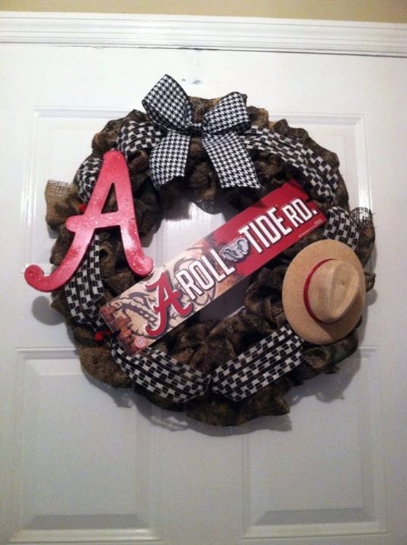 Alabama Wreath - Camoflauge Roll Tide Wreath - Camo Bama Wreath - Nick Saban Decor - Roll Tide Wreath - Bama Wreath - SEC Football - Big AL