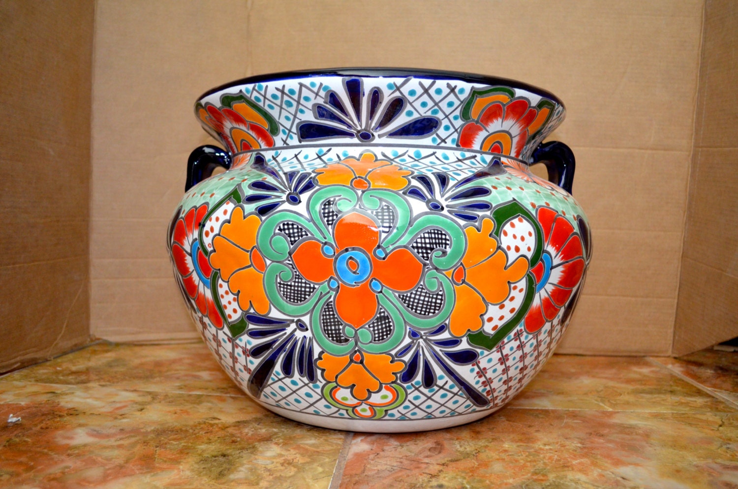 Maceta de Talavera by MexicanTalavera on Etsy