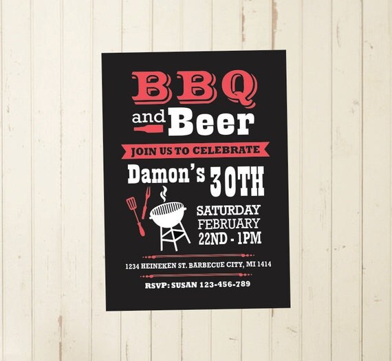 30Th Birthday Bbq Invitations 6