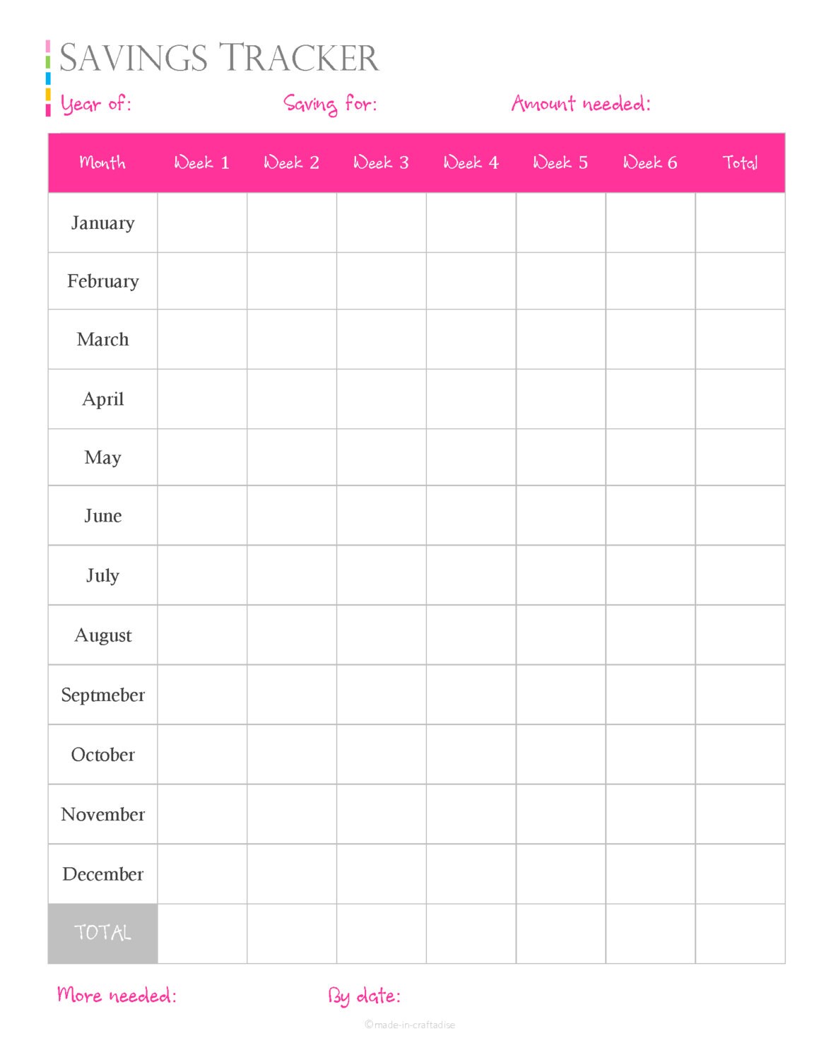 Savings Tracker PDF Planner Savings Log Or Tracker Budget Or