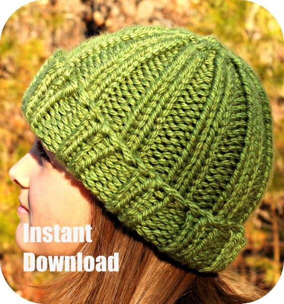 Items similar to PDF Quick & Easy Chunky Knit Ribbed Stocking Hat