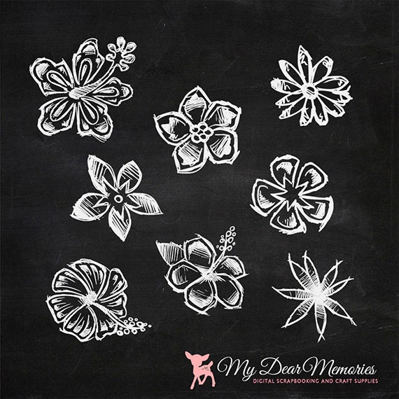 free chalkboard flower clipart - photo #14