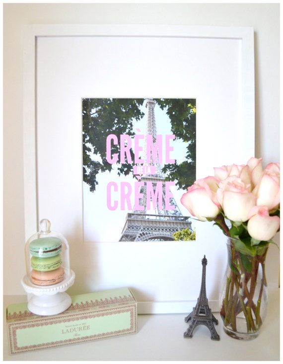 Crème de la Crème Print by macarons and peonies print shop, back to school, decorating your college dorm room, decor in your first apartment
