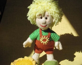 Crochet Doll Sunflowers Knitted Soft Toy