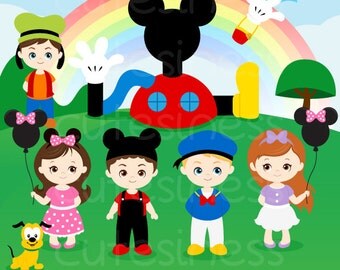 Mickey Mouse Party Clipart, Mickey Mouse Clipart, Minnie Mouse Clipart