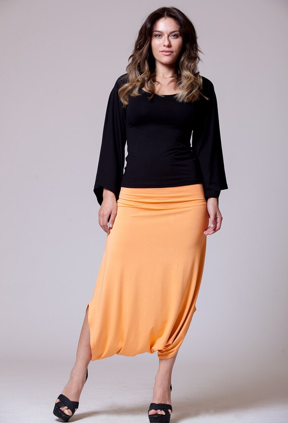 Light Orange Casual Short Harem Skirt Pants Classic Design.