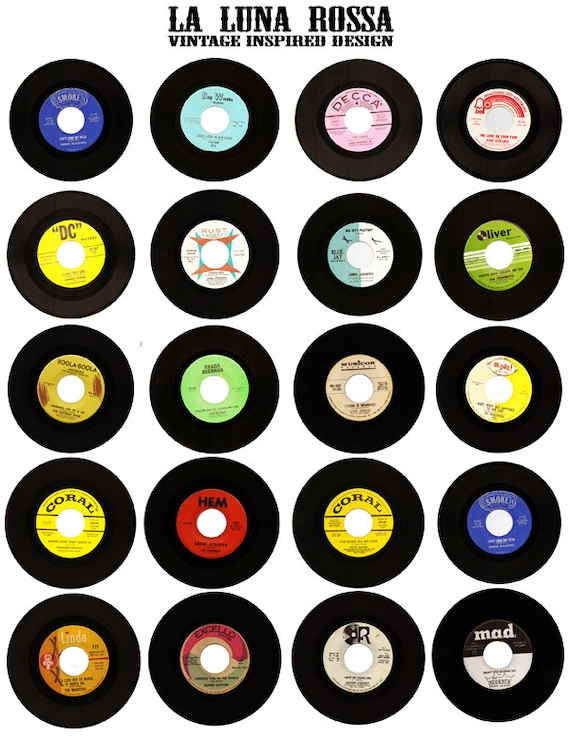 Download Vintage Vinyl Records Ephemera Clip Art Digital Collage