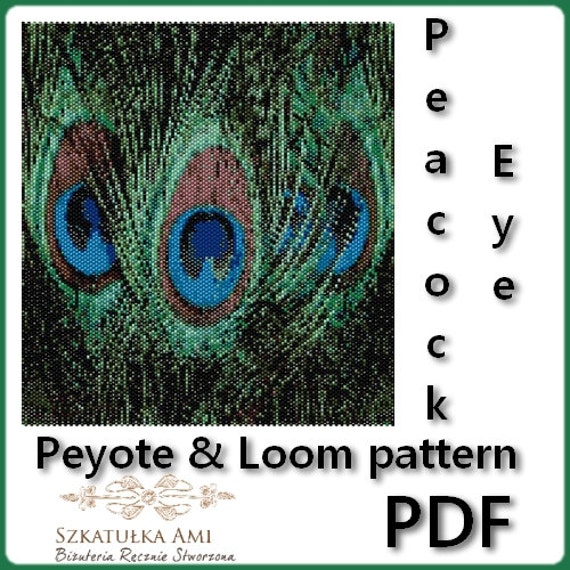 Peacock Eye Peyote and Loom Pattern the picture on the wall