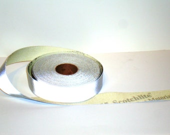 3M Scotchlite Silver Reflective Fabric Sewing Tape 1 Yard or 1 Meter Scotchlite Reflective Material