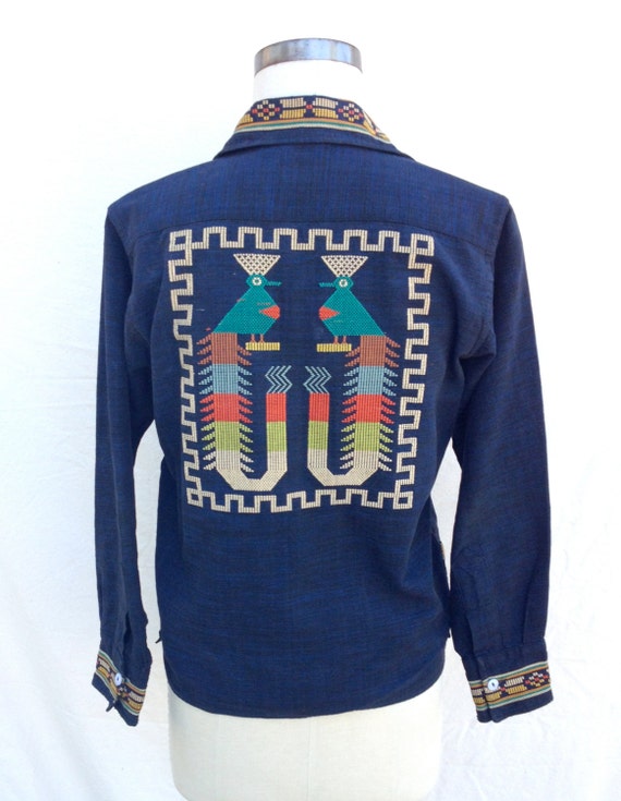 Vintage Guatemalan Hand Woven Shirt // Embroidered // 1960s