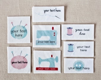 Custom Sewing Labels, Personalized Logo Tags (Sewing Gift or Seamstress Gift)