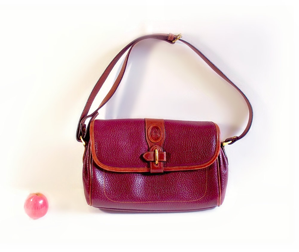 Classic Liz Claiborne Red Leather Purse deep by TheWhitePelican
